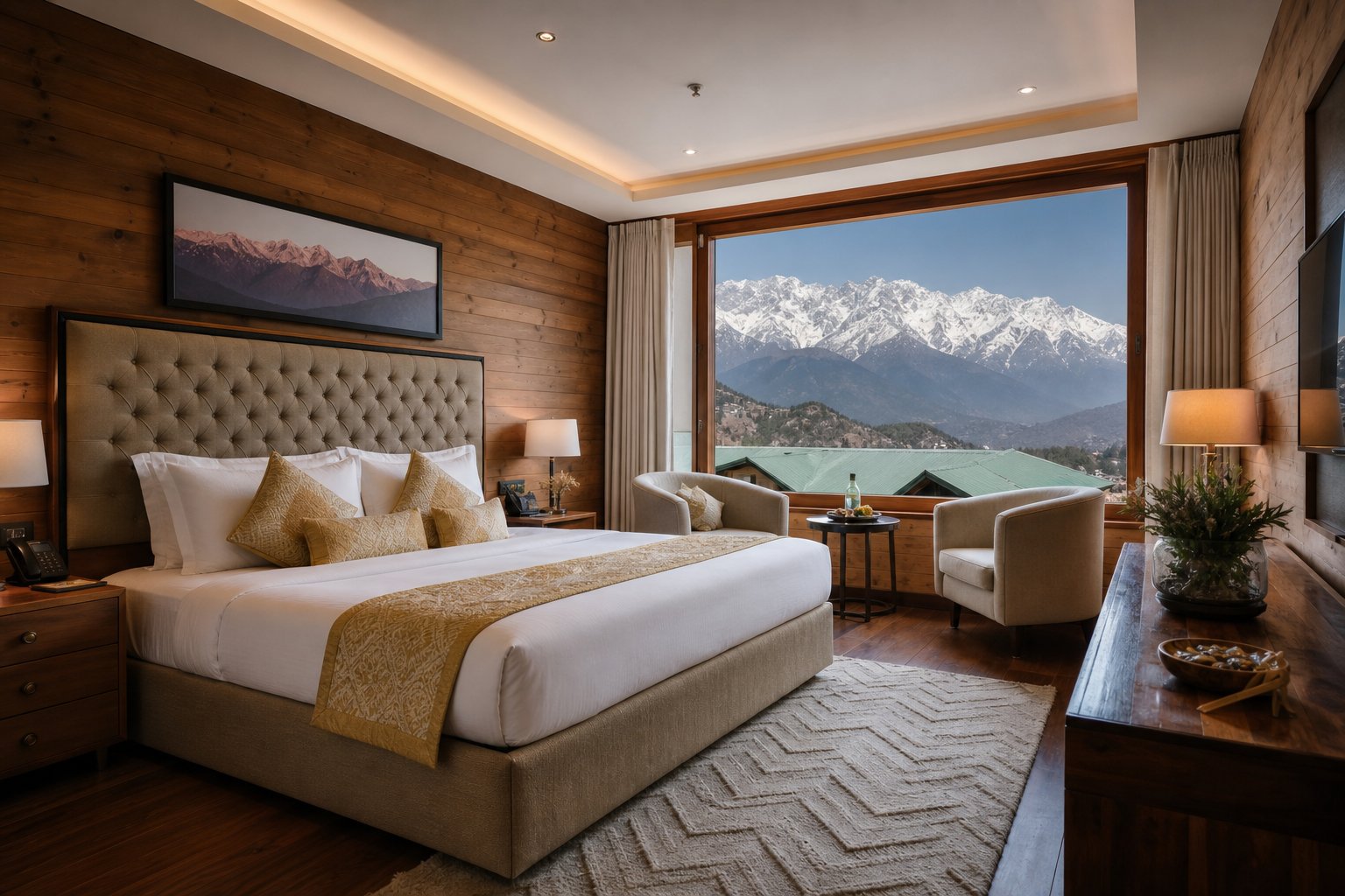 A mountain-view room at Hotel Seven Seas